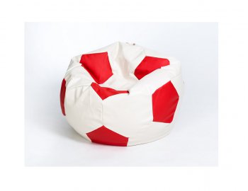 Кресло-мешок Мяч большой Экокожа бело-красное в Тавде - tavda.mebel-74.com | фото