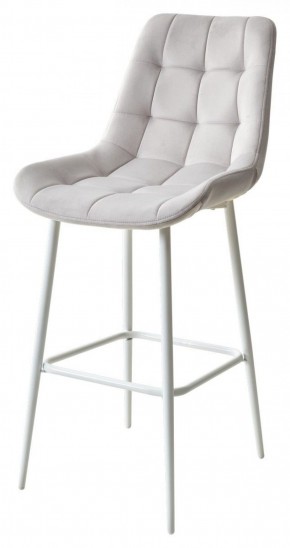 Барный стул ХОФМАН, цвет H-09 Светло-серый, велюр / белый каркас М-City в Тавде - tavda.mebel-74.com | фото
