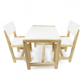 Детский растущий комплект стол и два стула  Я САМ "Лофт" (Белый, Сосна) в Тавде - tavda.mebel-74.com | фото