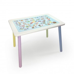 Детский стол с накладкой Алфавит (Белый/Цветной) в Тавде - tavda.mebel-74.com | фото