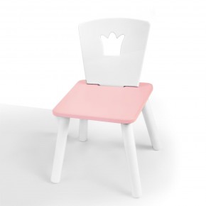 Детский стул Корона (Белый/Розовый/Белый) в Тавде - tavda.mebel-74.com | фото