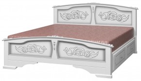 ЕЛЕНА Кровать из массива 1400 (Белый жемчуг) с 2-мя ящиками в Тавде - tavda.mebel-74.com | фото