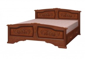 ЕЛЕНА Кровать из массива 1400 (Орех) с 2-мя ящиками в Тавде - tavda.mebel-74.com | фото
