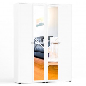 Камелия Шкаф 4-х створчатый, цвет белый, ШхГхВ 160х48х220 см., универсальная сборка, можно использовать как два отдельных шкафа в Тавде - tavda.mebel-74.com | фото