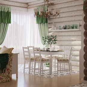 Комлект Вествик обеденный стол и четыре стула, массив сосны, цвет белый в Тавде - tavda.mebel-74.com | фото