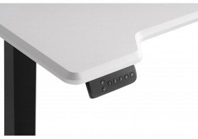 Компьютерный стол Маркос с механизмом подъема 120х75х75 белая шагрень / черный в Тавде - tavda.mebel-74.com | фото