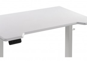 Компьютерный стол Маркос с механизмом подъема 140х80х75 белый / шагрень белая в Тавде - tavda.mebel-74.com | фото