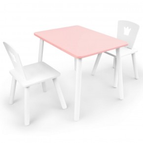 Комплект детской мебели стол и два стула Корона  (Розовый/Белый/Белый) в Тавде - tavda.mebel-74.com | фото