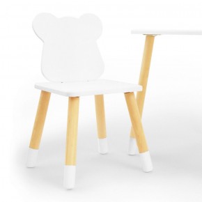 Комплект детской мебели стол и два стула Мишутка (Белый/Белый/Береза) в Тавде - tavda.mebel-74.com | фото