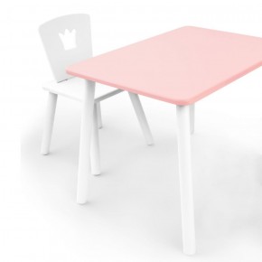 Комплект детской мебели стол и стул Корона (Розовый/Белый/Белый) в Тавде - tavda.mebel-74.com | фото