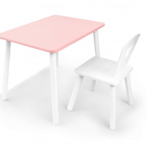 Комплект детской мебели стол и стул Корона (Розовый/Белый/Белый) в Тавде - tavda.mebel-74.com | фото