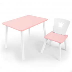 Комплект детской мебели стол и стул Корона (Розовый/Розовый/Белый) в Тавде - tavda.mebel-74.com | фото