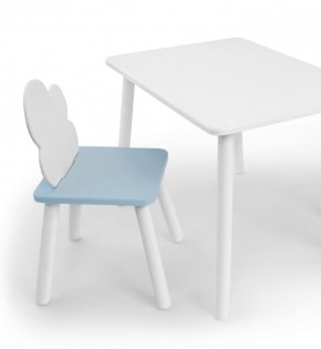 Комплект детской мебели стол и стул Облачко (Белый/Голубой/Белый) в Тавде - tavda.mebel-74.com | фото