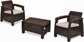 Комплект мебели Корфу Уикенд (Corfu Weekend) коричневый - серо-бежевый * в Тавде - tavda.mebel-74.com | фото