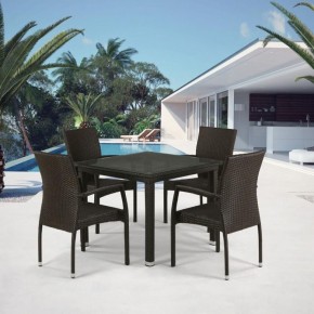 Комплект плетеной мебели T257A/YC379A-W53 Brown (4+1) + подушки на стульях в Тавде - tavda.mebel-74.com | фото