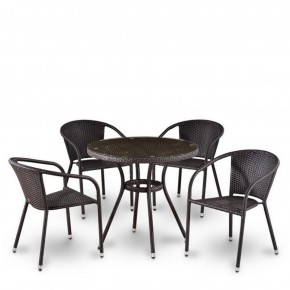 Комплект плетеной мебели T282ANT/Y137C-W53 Brown (4+1) в Тавде - tavda.mebel-74.com | фото