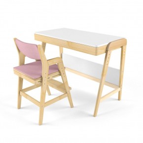 Комплект растущий стол и стул с чехлом 38 попугаев «Вуди» (Белый, Береза, Розовый) в Тавде - tavda.mebel-74.com | фото