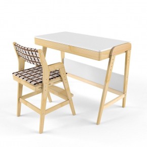 Комплект растущий стол и стул с чехлом 38 попугаев «Вуди» (Белый, Без покрытия, Клетка) в Тавде - tavda.mebel-74.com | фото