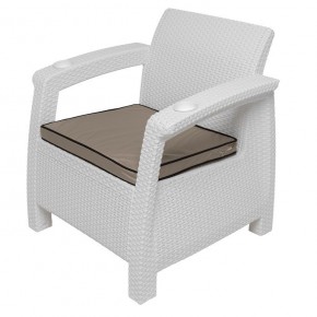 Комплект уличной мебели Yalta Premium Terrace Set (Ялта) белый (+подушки под спину) в Тавде - tavda.mebel-74.com | фото