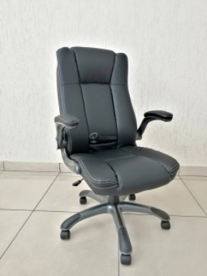Кресло Barneo K-24 для руководителя (черная экокожа) в Тавде - tavda.mebel-74.com | фото