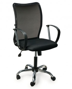 Кресло BRABIX "Spring MG-308" (хром, ткань черная) 531403 в Тавде - tavda.mebel-74.com | фото