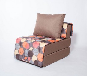 Кресло-кровать бескаркасное Харви (коричневый-геометрия браун) в Тавде - tavda.mebel-74.com | фото