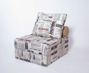 Кресло-кровать-пуф бескаркасное Прайм (Газета) в Тавде - tavda.mebel-74.com | фото