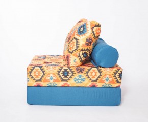 Кресло-кровать-пуф бескаркасное Прайм (мехико желтый-морская волна) в Тавде - tavda.mebel-74.com | фото