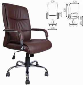 Кресло офисное BRABIX "Space EX-508" (экокожа, хром, коричневое) 531164 в Тавде - tavda.mebel-74.com | фото