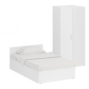 Кровать 1200 + Шкаф угловой Стандарт, цвет белый, ШхГхВ 123,5х203,5х70 + 81,2х81,2х200см., сп.м. 1200х2000 мм., без матраса, основание есть в Тавде - tavda.mebel-74.com | фото