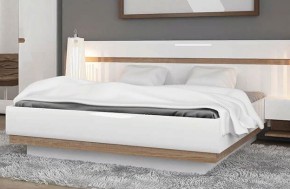 Кровать 140/TYP 91-01 с подъемником, LINATE ,цвет белый/сонома трюфель в Тавде - tavda.mebel-74.com | фото