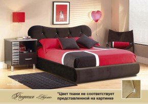 Кровать 1400 Феодосия со стразами в к/з "Классик 307 коричневый" серия Норма (+основание на опорах) в Тавде - tavda.mebel-74.com | фото