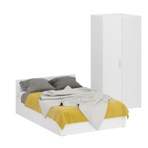 Кровать 1400 + Шкаф угловой Стандарт, цвет белый, ШхГхВ 143,5х203,5х70 + 81,2х81,2х200см., сп.м. 1400х2000 мм., без матраса, основание есть в Тавде - tavda.mebel-74.com | фото