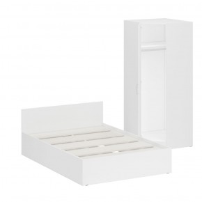 Кровать 1400 + Шкаф угловой Стандарт, цвет белый, ШхГхВ 143,5х203,5х70 + 81,2х81,2х200см., сп.м. 1400х2000 мм., без матраса, основание есть в Тавде - tavda.mebel-74.com | фото