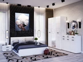 НЭНСИ NEW Кровать 1,4 м с ПМ (Белый глянец холодный/Белый) в Тавде - tavda.mebel-74.com | фото