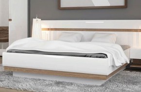 Кровать 160/TYP 92, LINATE ,цвет белый/сонома трюфель в Тавде - tavda.mebel-74.com | фото