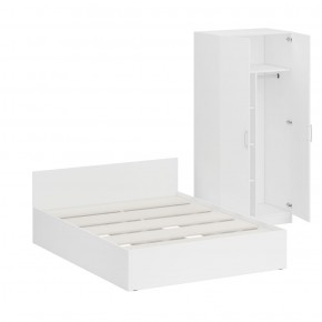 Кровать 1600 + Шкаф 2-х створчатый Стандарт, цвет белый, ШхГхВ 163,5х203,5х70 + 90х52х200 см., сп.м. 1600х2000 мм., без матраса, основание есть в Тавде - tavda.mebel-74.com | фото
