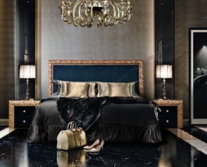 Кровать 2-х спальная (1,6 м) Тиффани Premium черная/золото с мягким элементом (Антрацит) с подъемным механизмомарт (ТФКР-3[3](П) в Тавде - tavda.mebel-74.com | фото