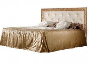 Кровать 2-х спальная (1,6 м) Тиффани штрих-лак/золото  с мягким изголовьем (ТФКР-2) в Тавде - tavda.mebel-74.com | фото
