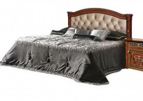 Кровать 2-х спальная с мягким изголовьем без изножья Карина-3 орех (К3КР-4[1]) в Тавде - tavda.mebel-74.com | фото