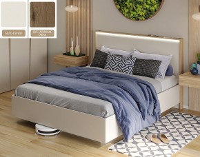 Кровать (Бело-серый U775 ST9/Дуб Галифакс Табак) 1400 в Тавде - tavda.mebel-74.com | фото