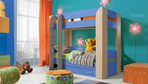 Кровать детская 2-х ярусная Юниор-6 с ящиком ЛДСП (800*1900) в Тавде - tavda.mebel-74.com | фото