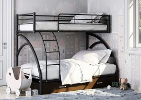 Кровать двухъярусная "Виньола-2 Я" с ящиком Черный/Венге в Тавде - tavda.mebel-74.com | фото