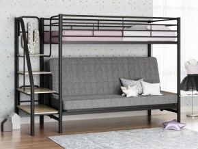 Кровать двухъярусная с диваном "Мадлен-3" (Черный/Серый) в Тавде - tavda.mebel-74.com | фото