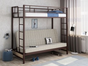 Кровать двухъярусная с диваном "Мадлен" (Коричневый/Бежевый) в Тавде - tavda.mebel-74.com | фото
