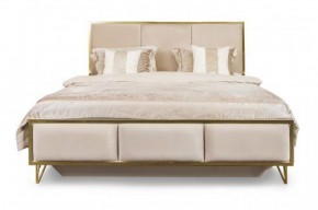 Кровать Lara 1600 с мягким изголовьем + основание (белый глянец) в Тавде - tavda.mebel-74.com | фото