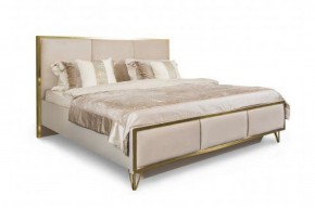 Кровать Lara 1800 с мягким изголовьем + основание (бежевый глянец) в Тавде - tavda.mebel-74.com | фото