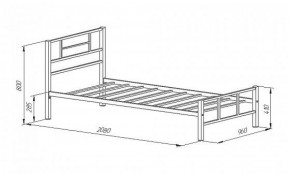 Кровать металлическая "Кадис 900х1900" Белый в Тавде - tavda.mebel-74.com | фото
