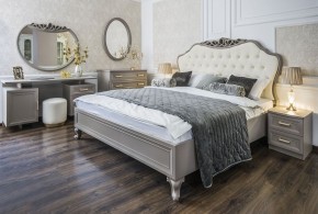 Кровать Мокко 1600 с мягким изголовьем + основание (серый камень) в Тавде - tavda.mebel-74.com | фото