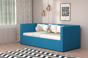 Кровать с ПМ (арт.030) (с/м 900*2000мм) (б/матр), ткань синяя в Тавде - tavda.mebel-74.com | фото